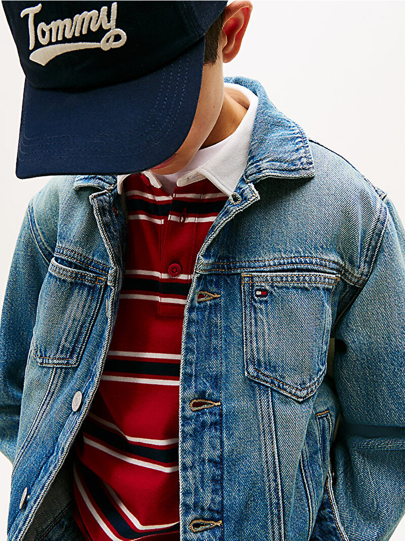 Erkek Çocuk Trucker Flag Denim Ceket Mavi  KB0KB101081AP