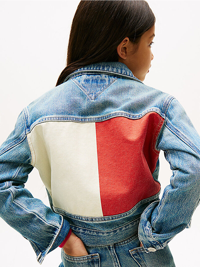 Kız Çocuk Denim Flag Ceket Mavi  KG0KG090181AA