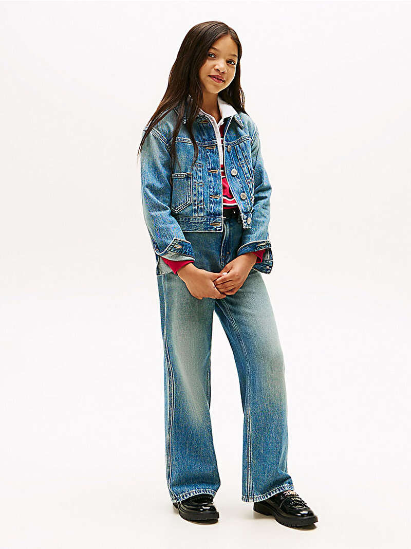 Kız Çocuk Denim Flag Ceket Mavi  KG0KG090181AA