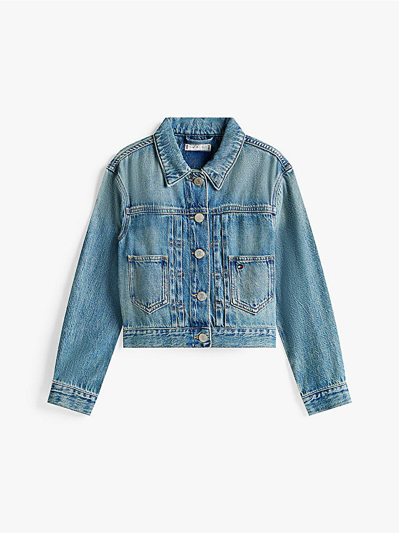 Kız Çocuk Denim Flag Ceket Mavi  KG0KG090181AA