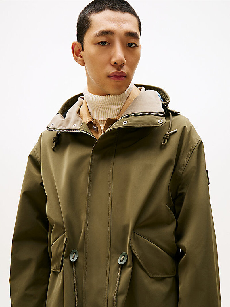 Erkek Wet Weather Parka Yeşil MW0MW40924RBN