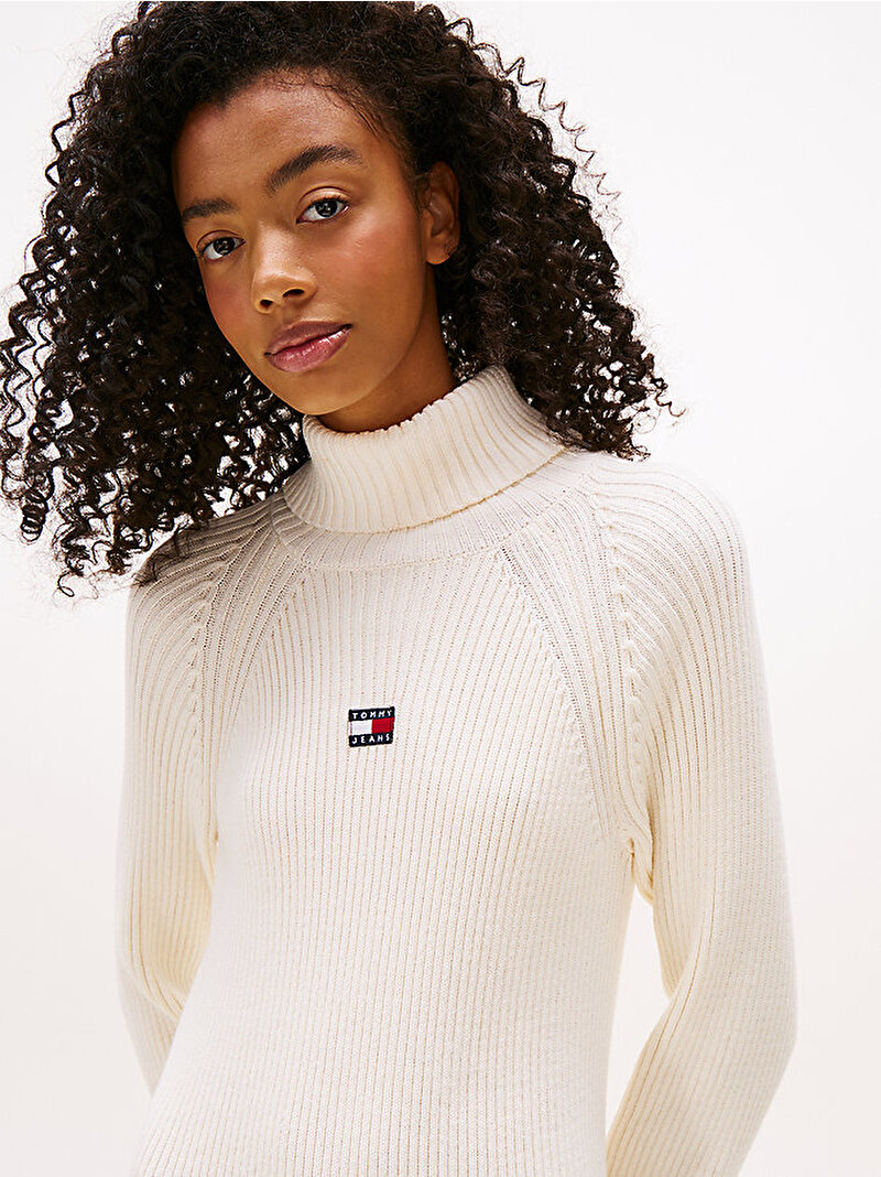 Kadın TJW Mockneck Badge Elbise Beyaz  DW0DW22167YBH