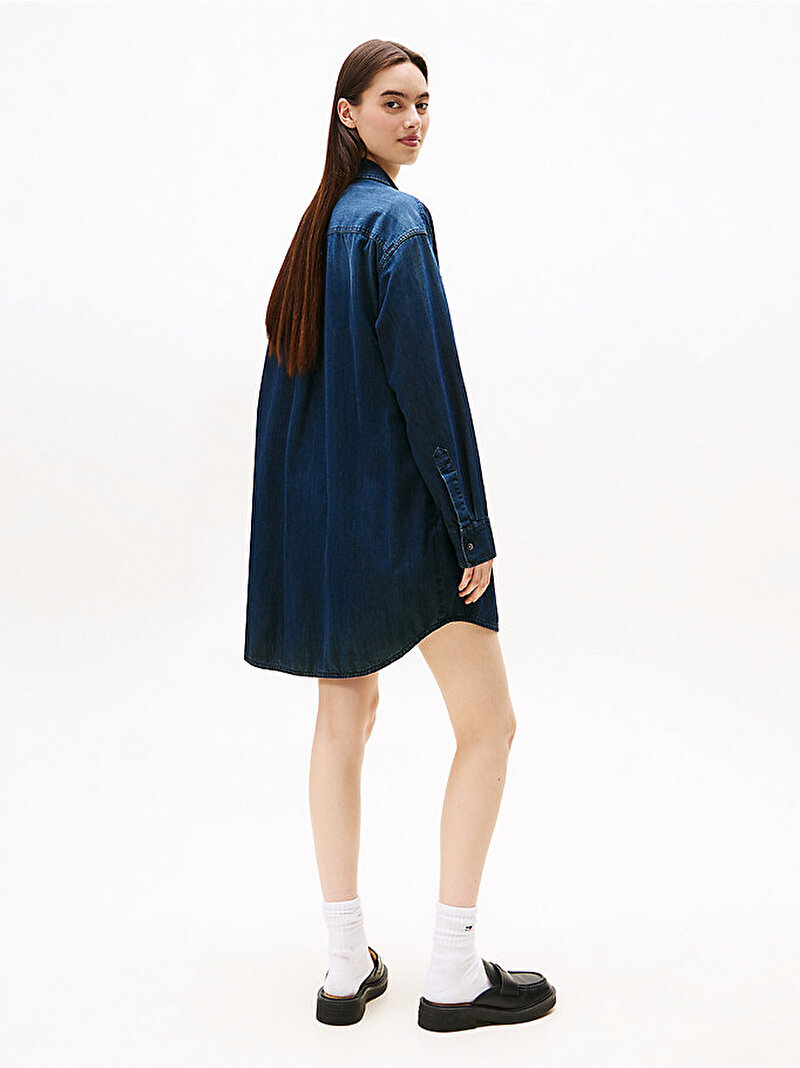 Kadın Relaxed Denim Gömlek Elbise Lacivert DW0DW216501BK