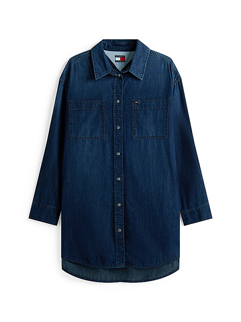 Kadın Relaxed Denim Gömlek Elbise Lacivert DW0DW216501BK
