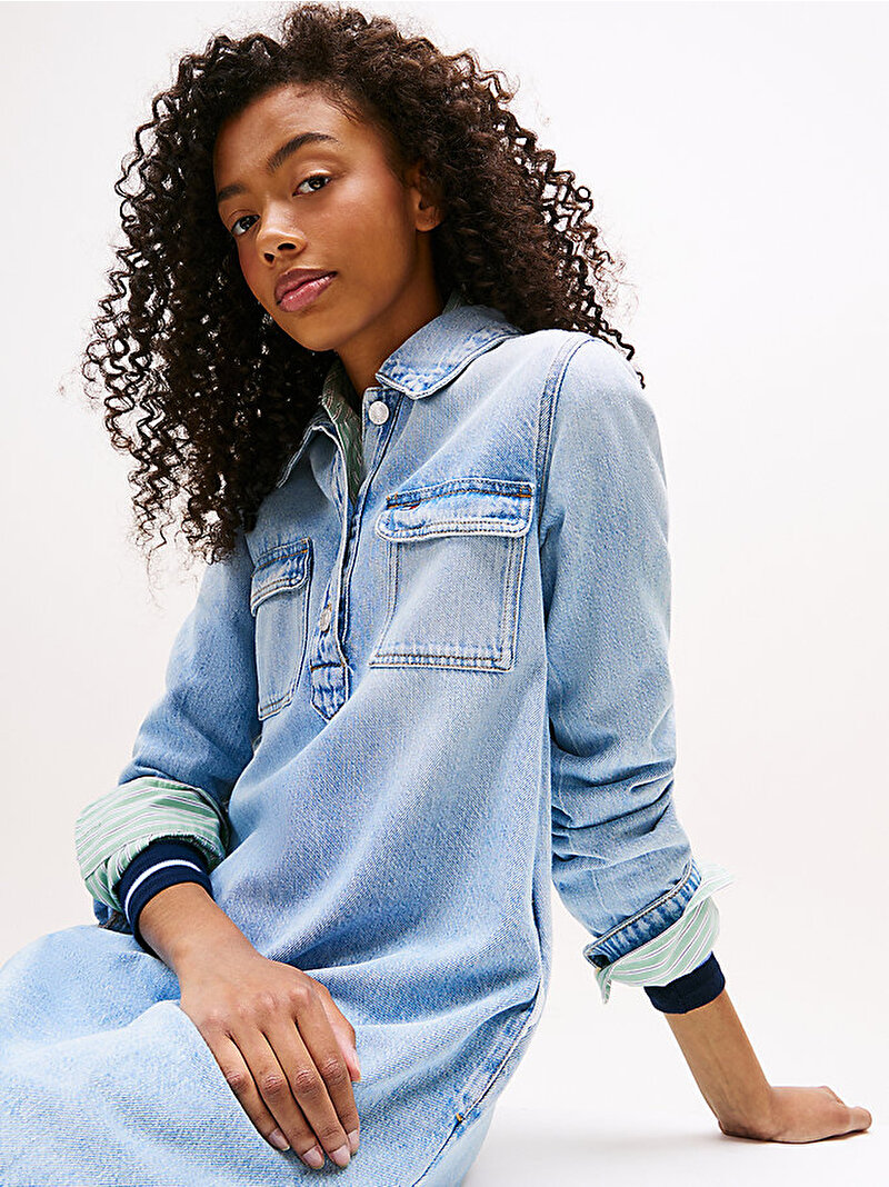 Kadın Denim Elbise Mavi  DW0DW216331AB