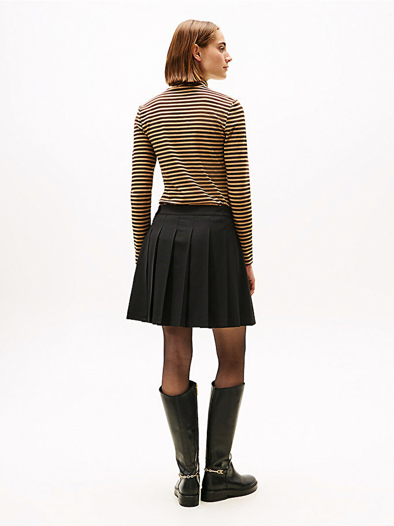 Kadın Timeless Wool Pleated Etek Siyah WW0WW48354BDS