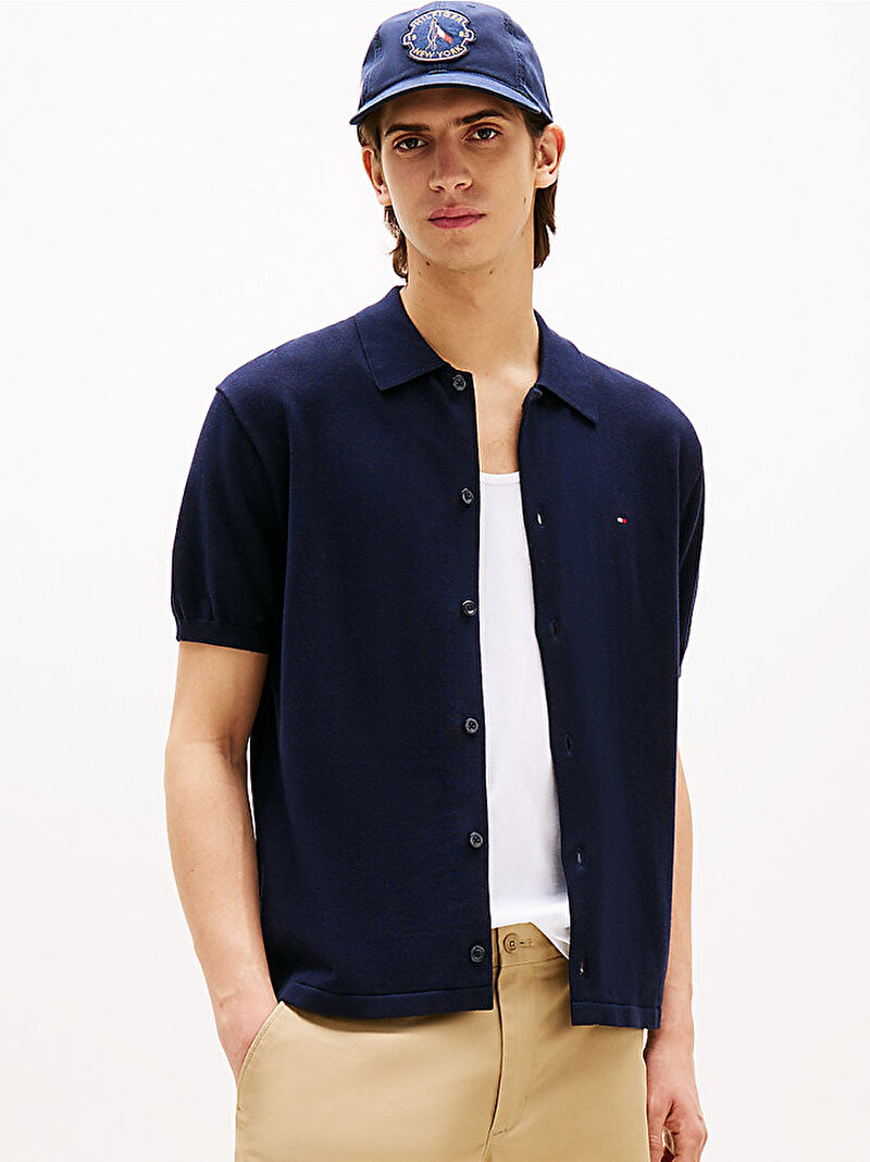 Erkek Essential Cotton Kazak Lacivert MW0MW40239DW5