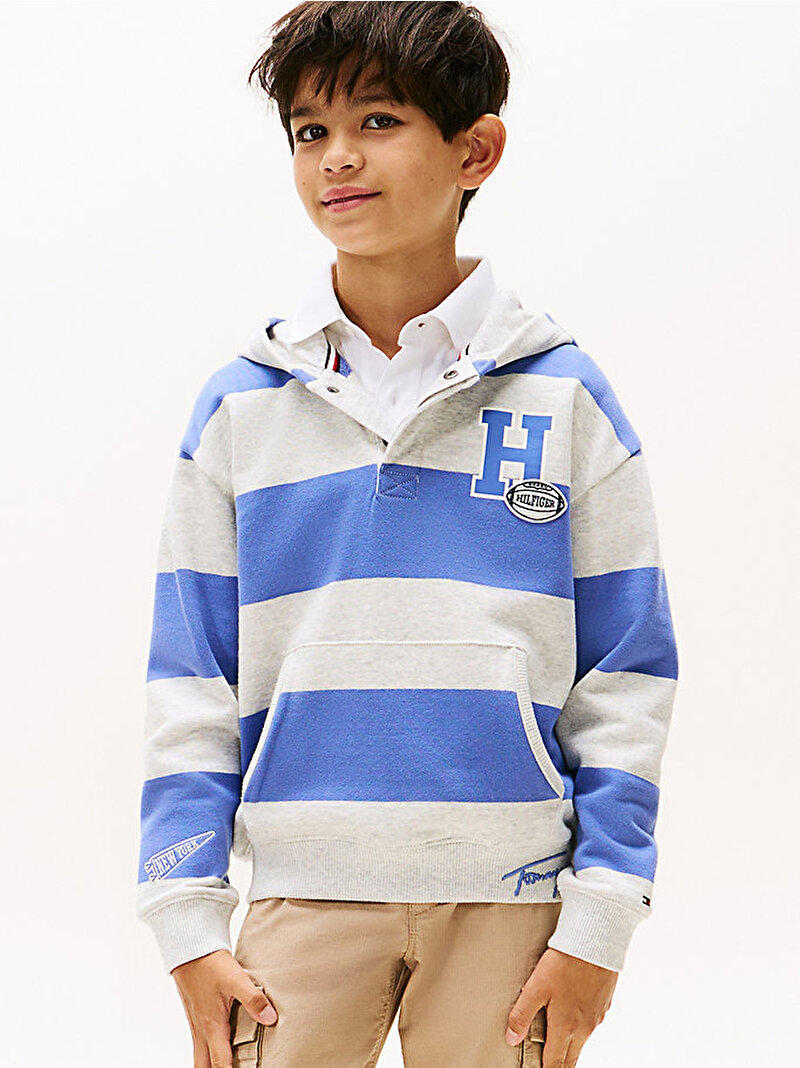 Erkek Çocuk Varsity Stripe Button Hoodie Çok renkli KB0KB09981C6D