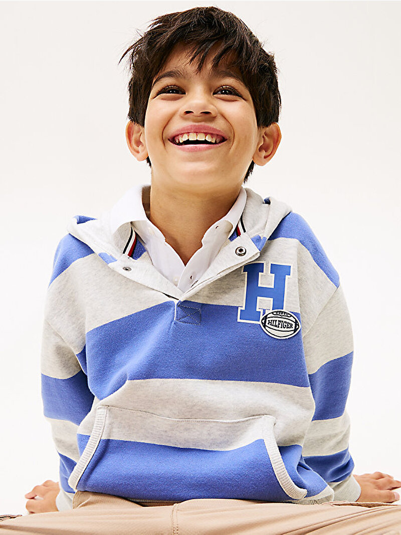 Erkek Çocuk Varsity Stripe Button Hoodie Çok renkli KB0KB09981C6D
