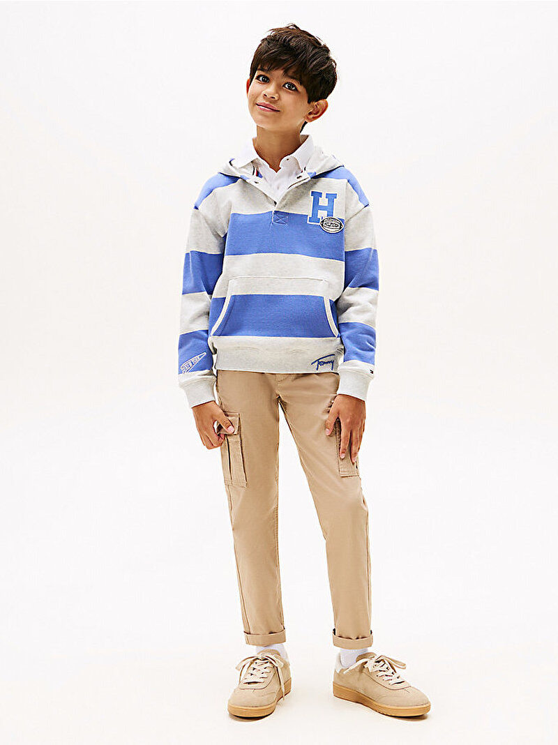 Erkek Çocuk Varsity Stripe Button Hoodie Çok renkli KB0KB09981C6D