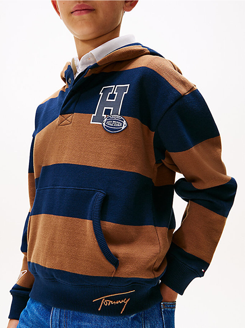 Erkek Çocuk Varsity Stripe Button Hoodie Çok renkli KB0KB09981GVP