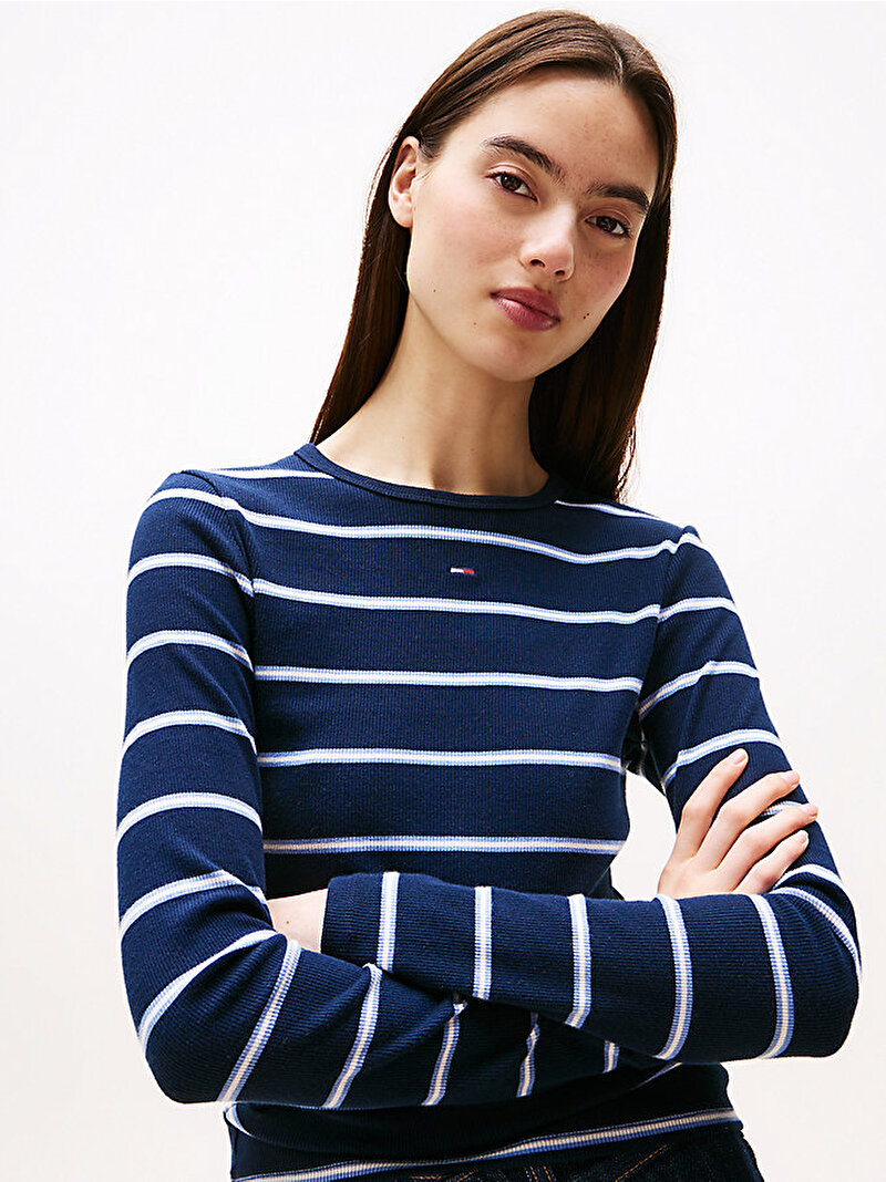 Kadın TJW Slim Essential T-shirt Lacivert DW0DW173870A6
