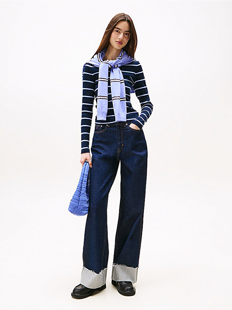 Kadın TJW Slim Essential T-shirt Lacivert DW0DW173870A6