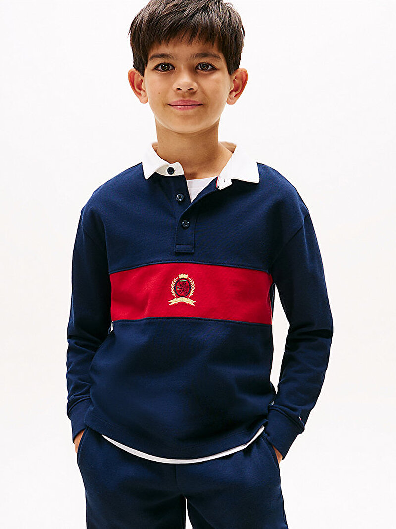 Erkek Çocuk Crest Graphic Polo T-shirt Lacivert KB0KB09953C1G