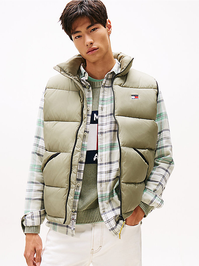 Erkek TJM Vail Puffer Yelek Yeşil DM0DM22069M1L