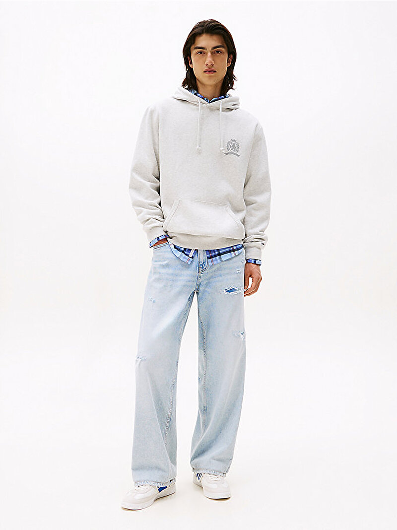 Erkek TJM Reg Washed Crest Sweatshirt Gri DM0DM22085P09