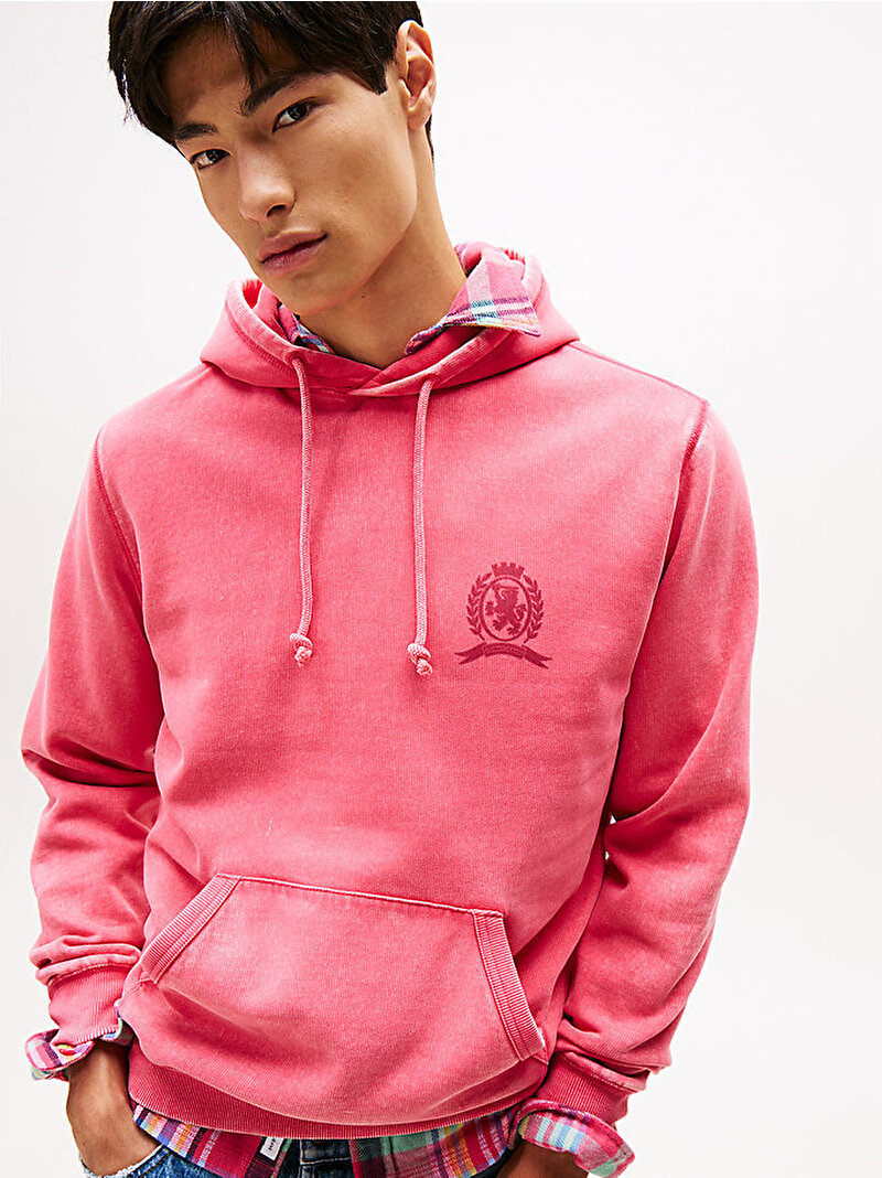 Erkek TJM Reg Washed Crest Sweatshirt Pembe  DM0DM22085XI5