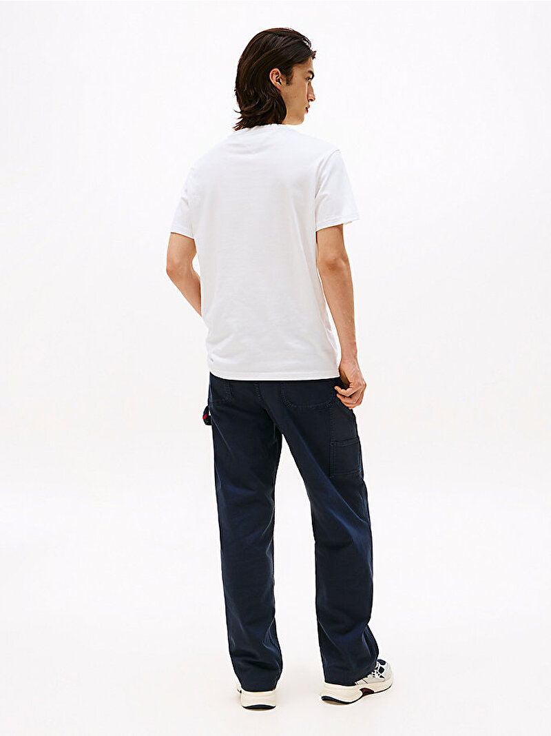 Erkek TJM Regular Flag Dna T-shirt Ekru DM0DM22127YBL