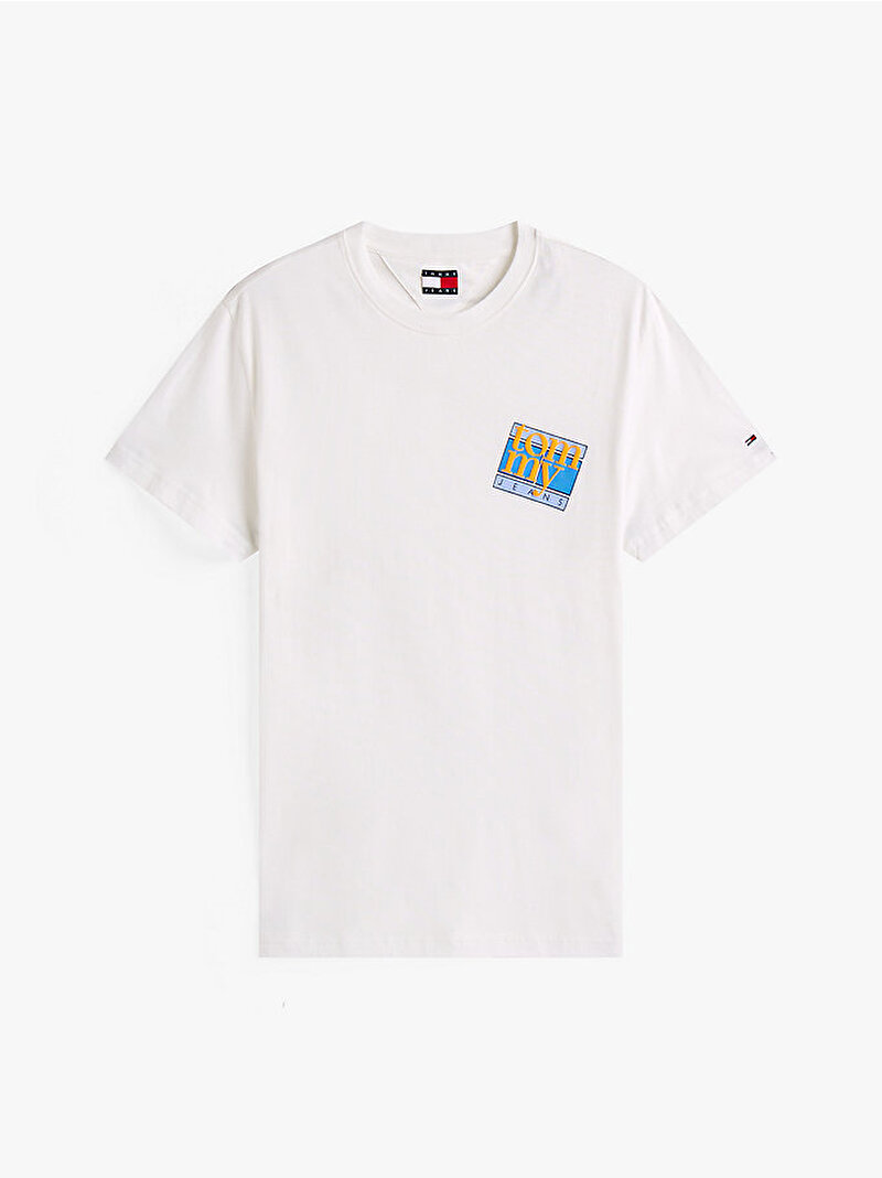 Erkek TJM Regular Flag Dna T-shirt Ekru DM0DM22127YBL