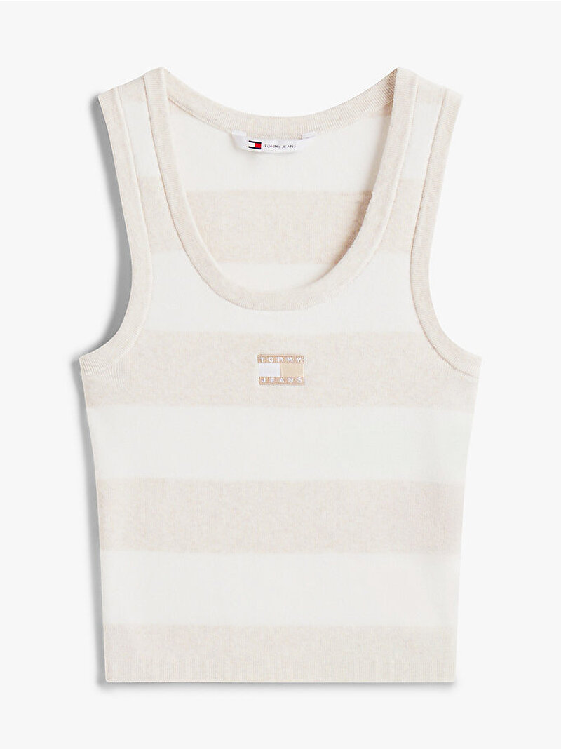 Kadın TJW Crop Stripe Tank Top Bej  DW0DW20969AE3