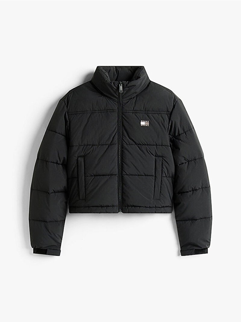 Kadın TJW Flag Back Puffer Mont Siyah DW0DW21620BDS