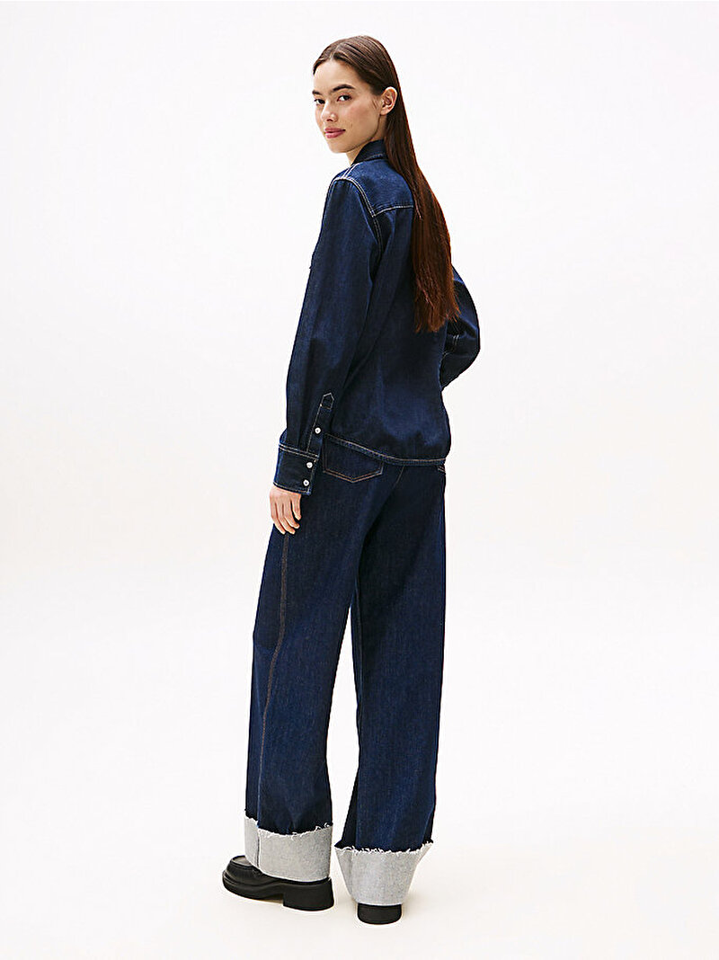 Kadın Regular Fit Gömlek Lacivert DW0DW216531BK