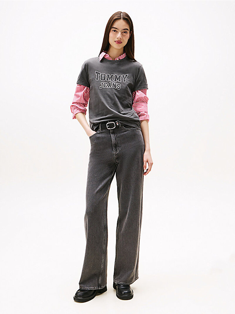Kadın TJW Regular Varsity T-shirt Gri DW0DW21966BDS