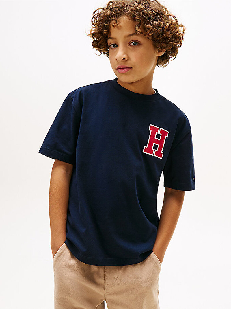 Erkek Çocuk Varsity Front Back T-shirt Lacivert KB0KB09931C1G