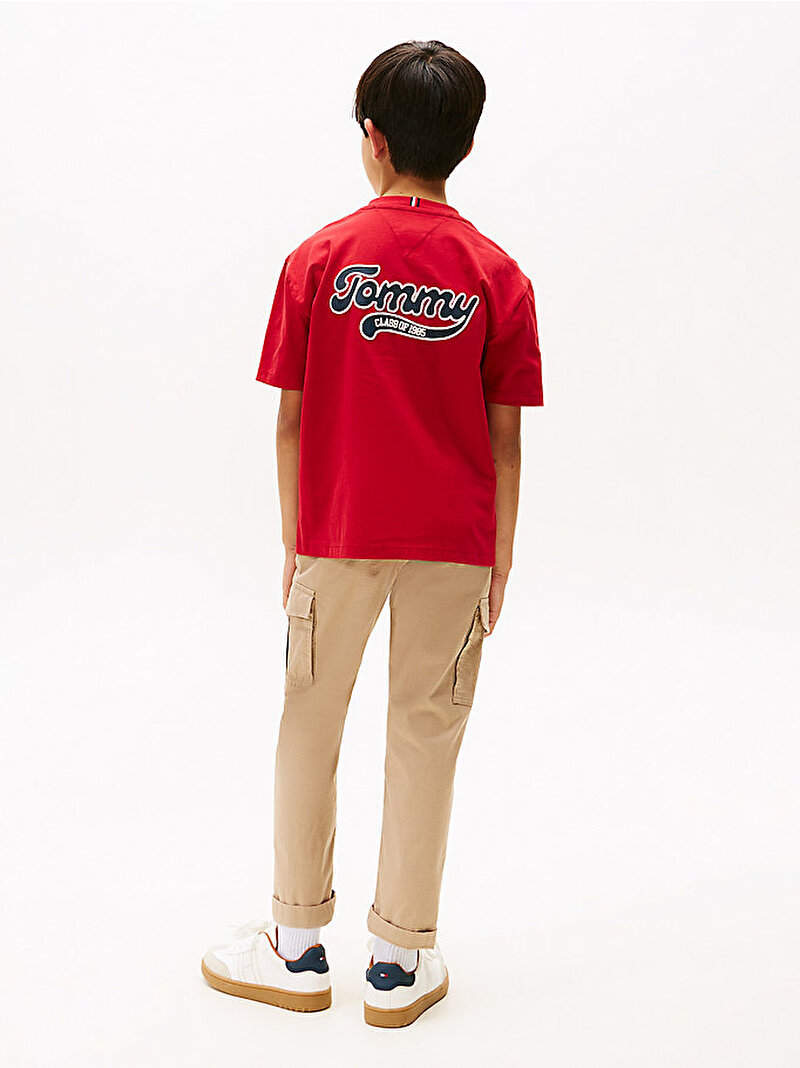 Erkek Çocuk Varsity Front Back T-shirt Kırmızı KB0KB09931XLD