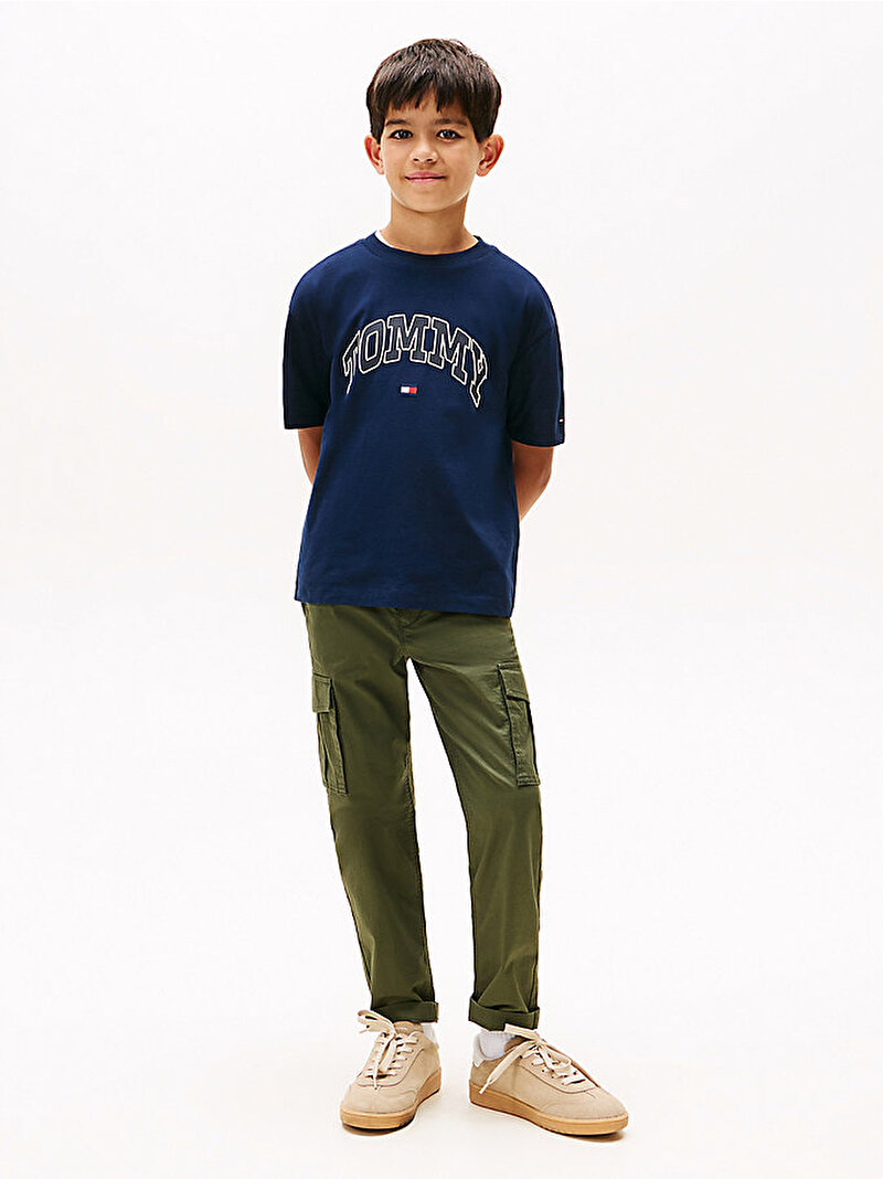 Erkek Çocuk Varsity Raised Print T-shirt Lacivert KB0KB09939C1G