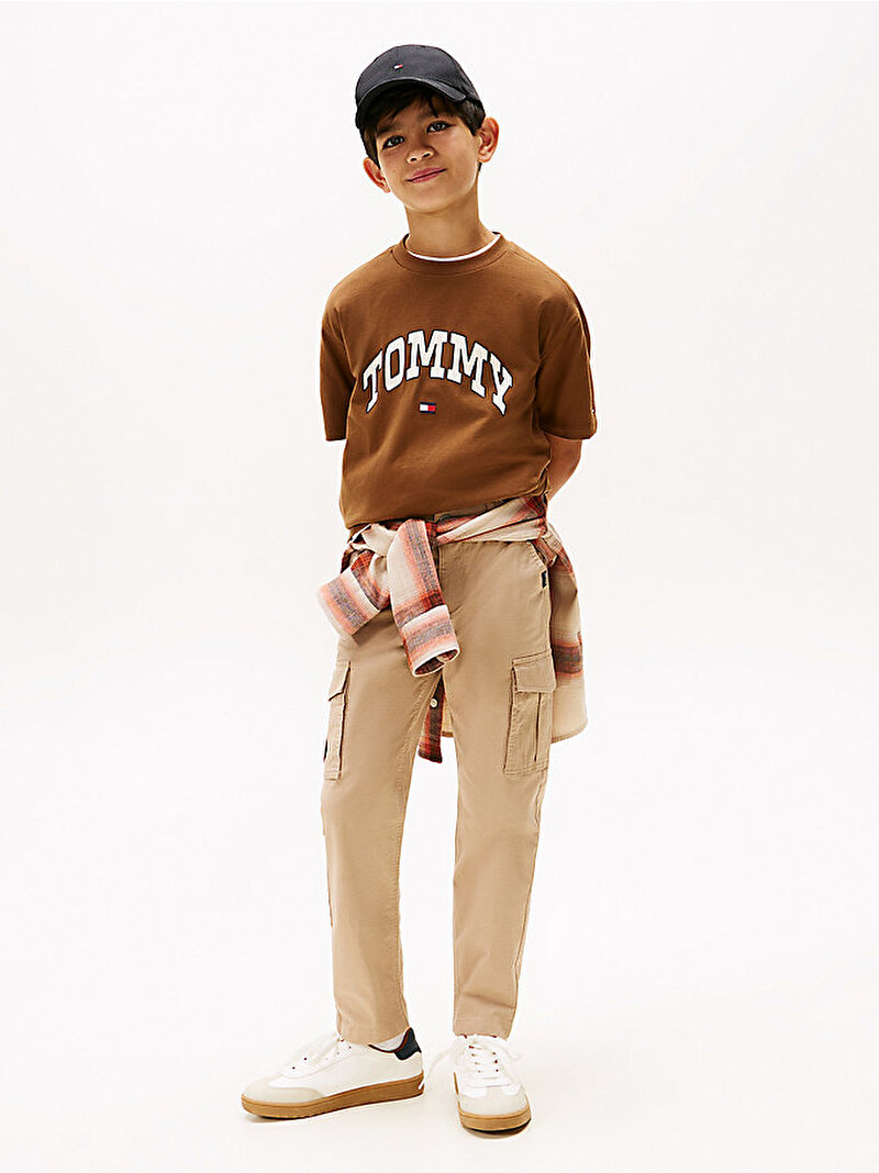 Erkek Çocuk Varsity Raised Print T-shirt Bej  KB0KB09939GVP