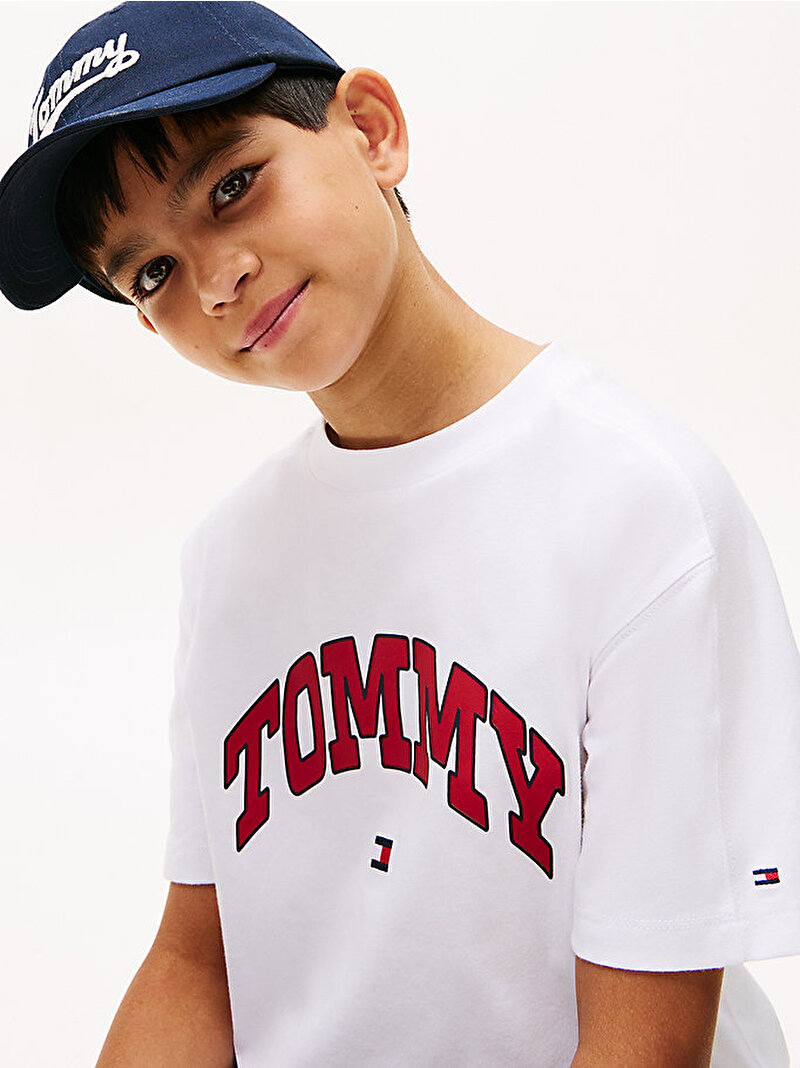 Erkek Çocuk Varsity Raised Print T-shirt Beyaz  KB0KB09939YBR