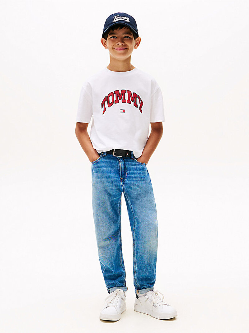 Erkek Çocuk Varsity Raised Print T-shirt Beyaz  KB0KB09939YBR