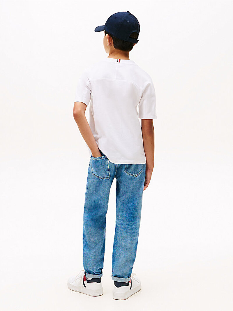 Erkek Çocuk Varsity Raised Print T-shirt Beyaz  KB0KB09939YBR