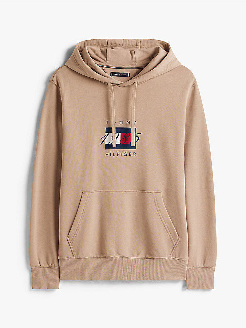 Erkek Linear Flag Graphic Sweatshirt Bej  MW0MW41332AFE
