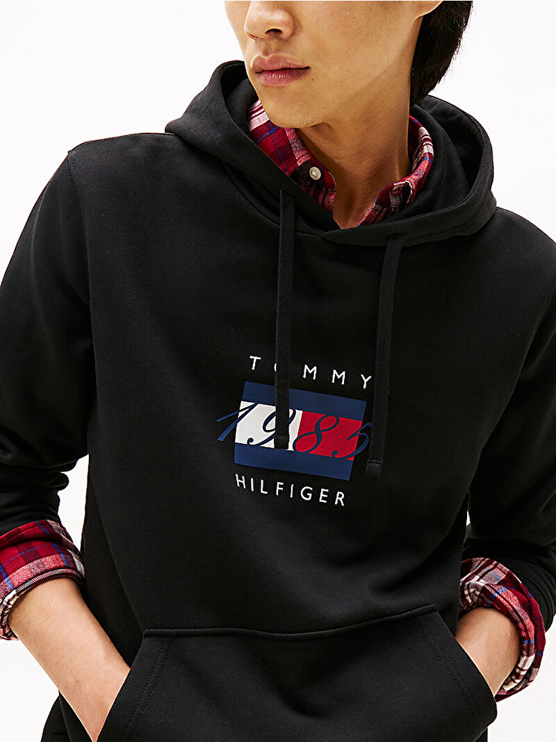 Erkek Linear Flag Graphic Sweatshirt Siyah MW0MW41332BDS