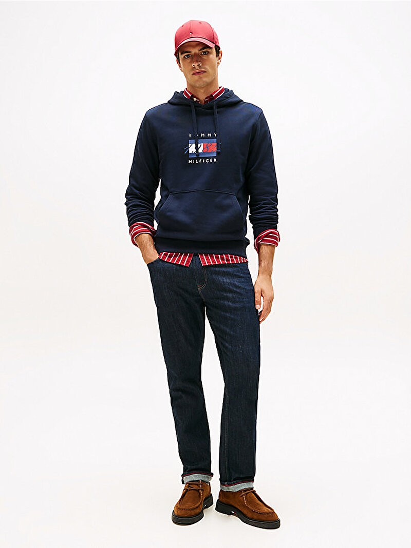 Erkek Linear Flag Graphic Sweatshirt Lacivert MW0MW41332DW5