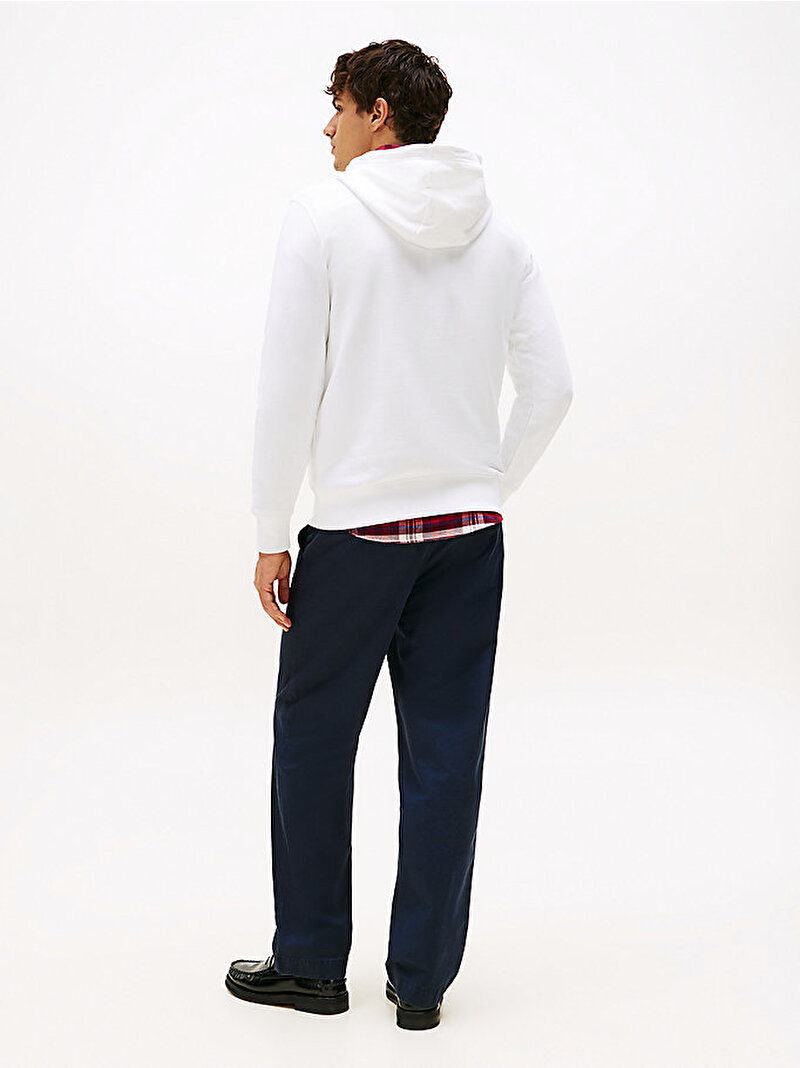 Erkek Linear Flag Graphic Sweatshirt Beyaz  MW0MW41332YBR