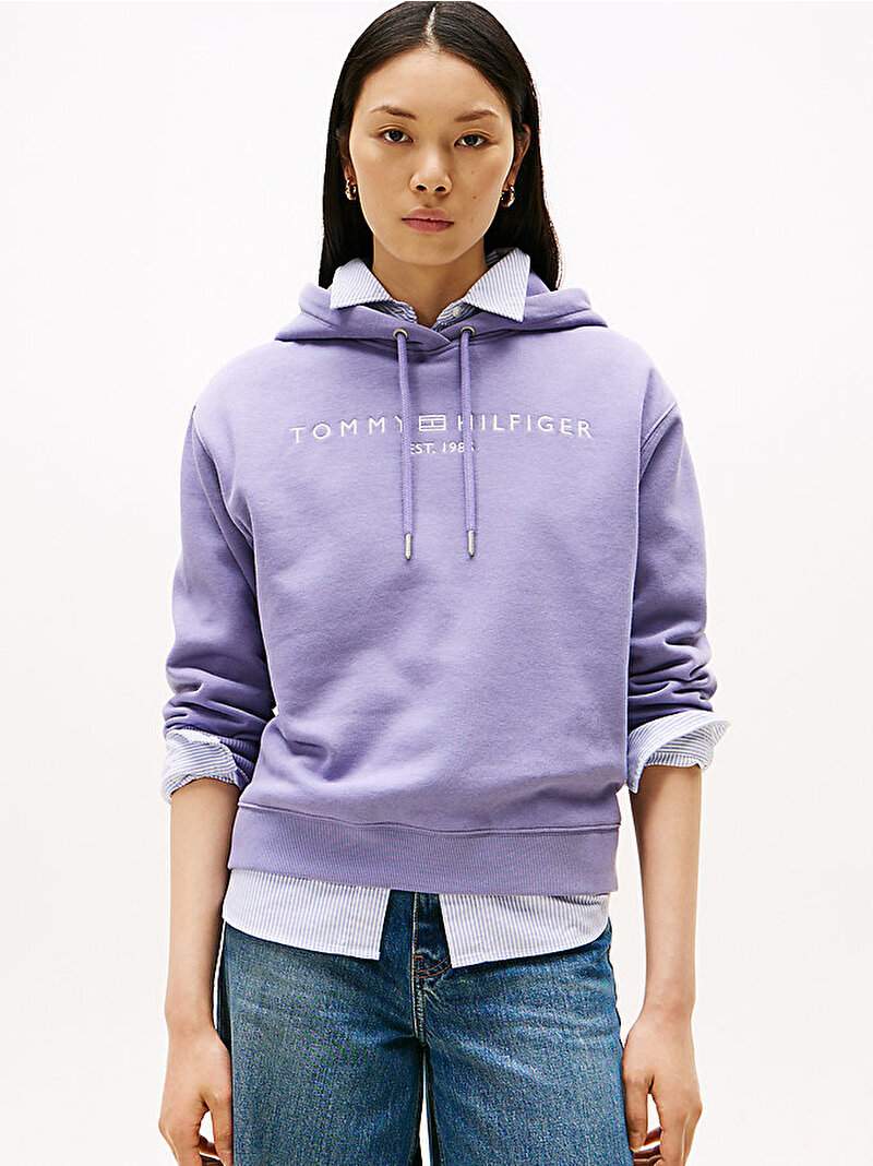 Kadın Modern Reg Corp Logo Sweatshirt Mor WW0WW43598W0G