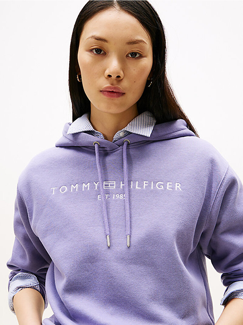 Kadın Modern Reg Corp Logo Sweatshirt Mor WW0WW43598W0G