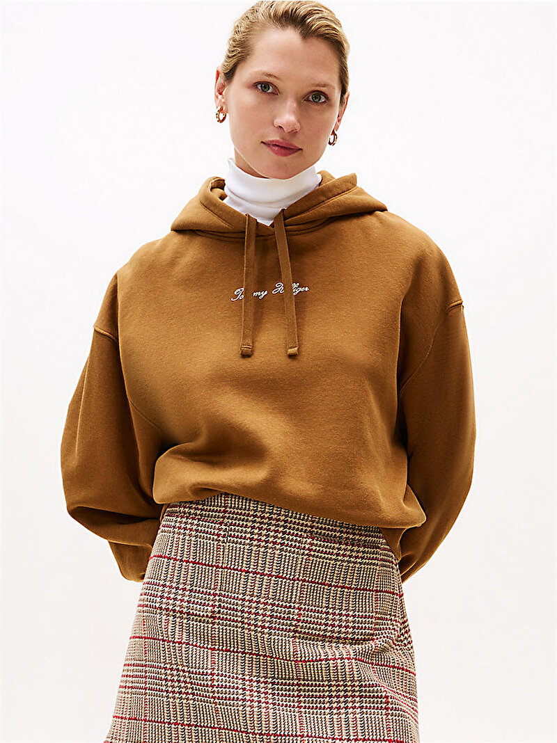 Kadın Classic Fleece Sweatshirt Kahverengi WW0WW47459GWP