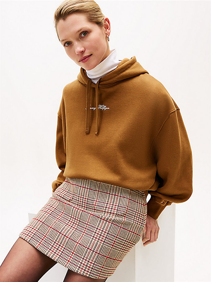 Kadın Classic Fleece Sweatshirt Kahverengi WW0WW47459GWP