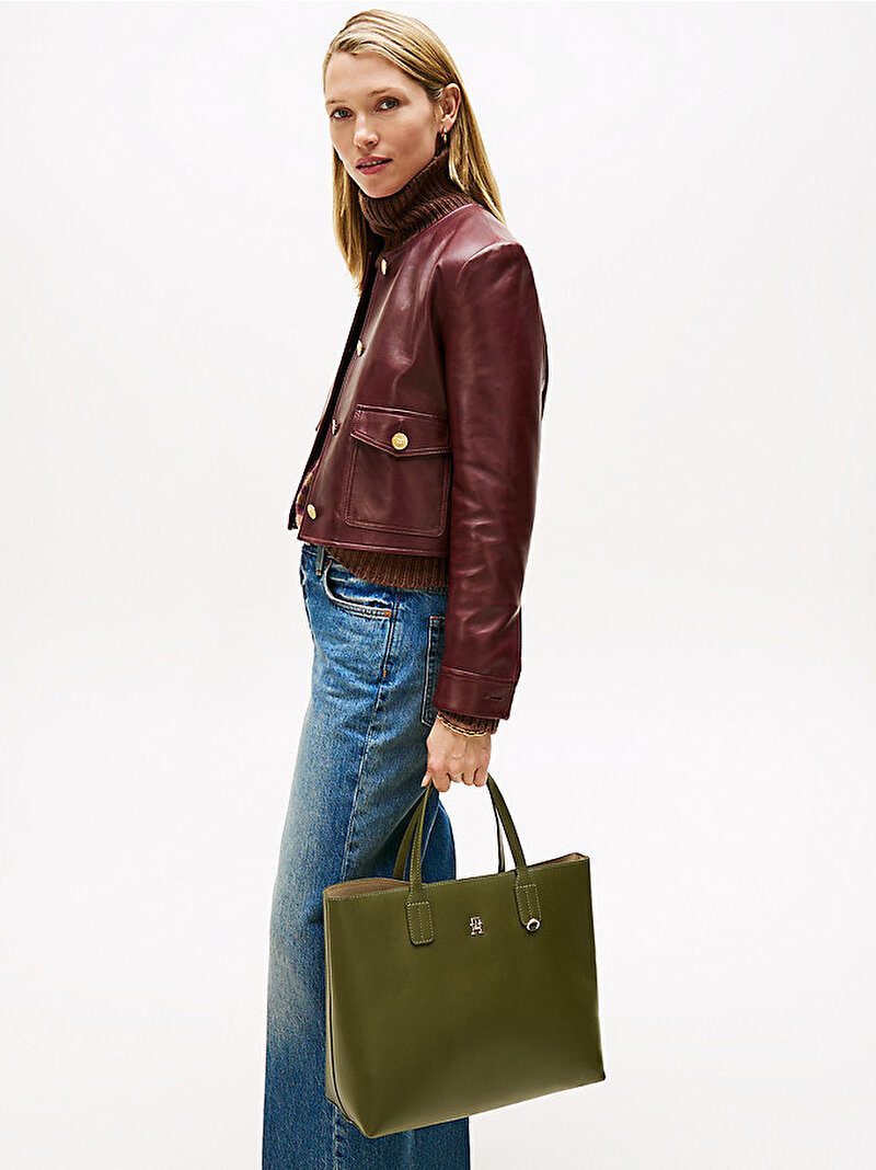 Kadın TH Icon Satchel Çanta Yeşil AW0AW17683MT1