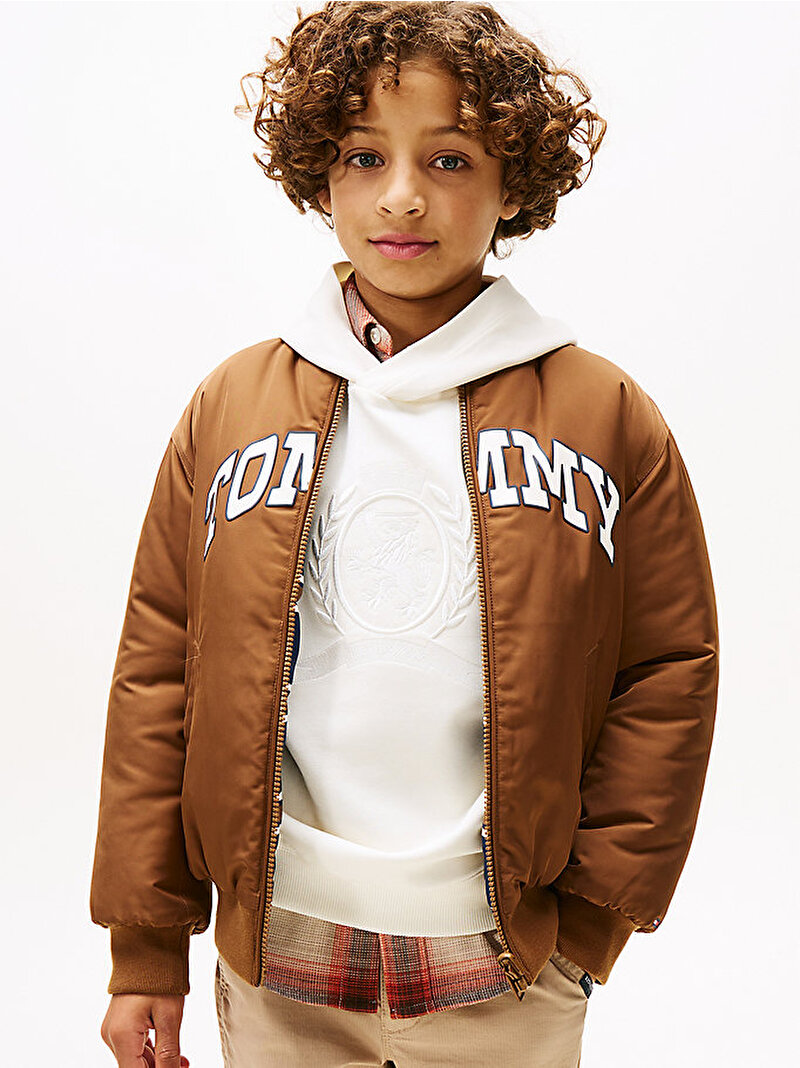 Erkek Çocuk Tommy Varsity Reversible Bomber Ceket Bej  KB0KB09957GVP
