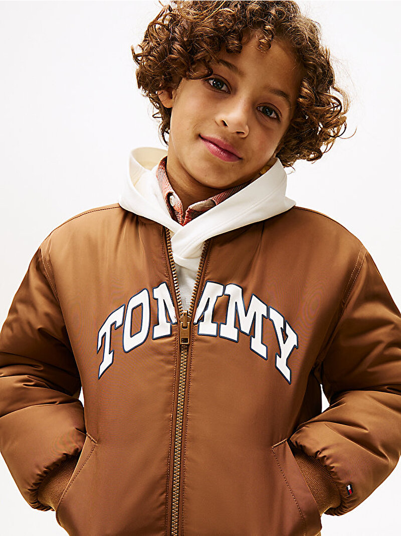 Erkek Çocuk Tommy Varsity Reversible Bomber Ceket Bej  KB0KB09957GVP