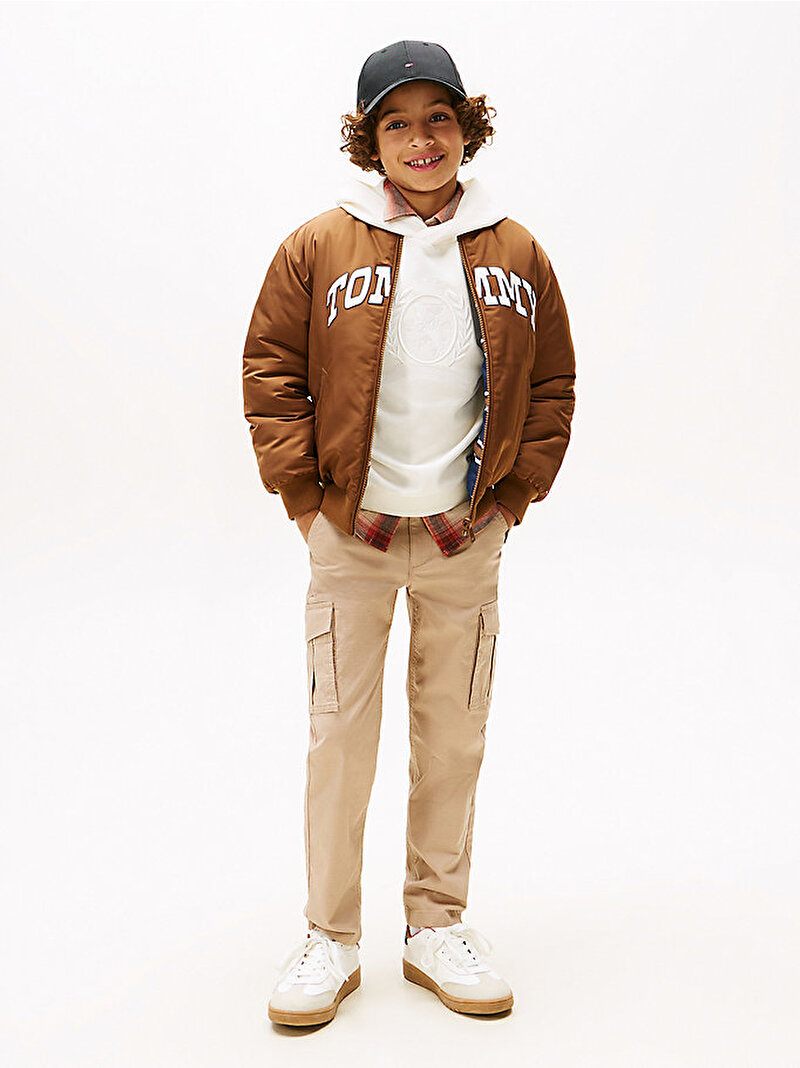 Erkek Çocuk Tommy Varsity Reversible Bomber Ceket Bej  KB0KB09957GVP