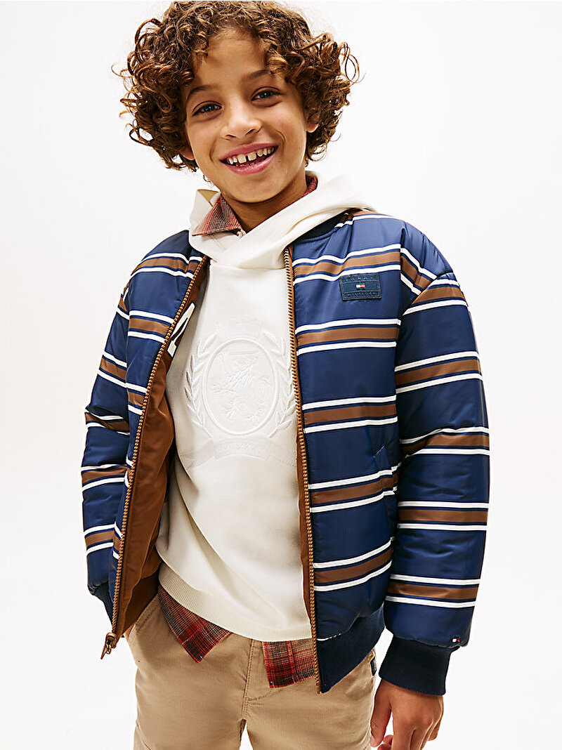 Erkek Çocuk Tommy Varsity Reversible Bomber Ceket Bej  KB0KB09957GVP