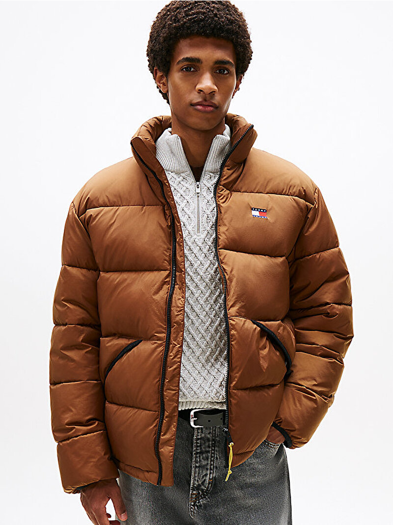 Erkek TJM Vail Puffer Mont Kahverengi DM0DM22040GVP