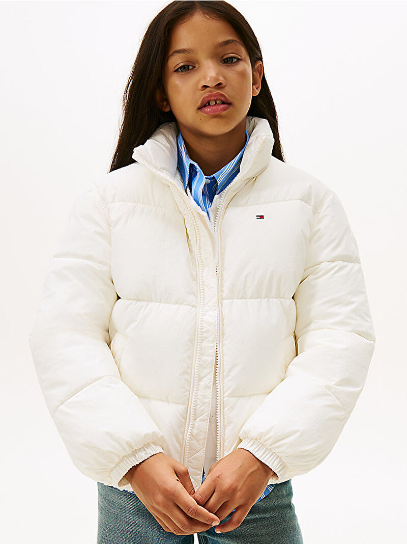 Çocuk Unisex Flag Puffer Mont Beyaz  KS0KS00717YA8