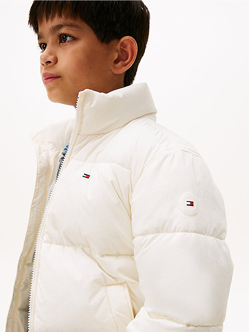 Çocuk Unisex Flag Puffer Mont Beyaz  KS0KS00717YA8